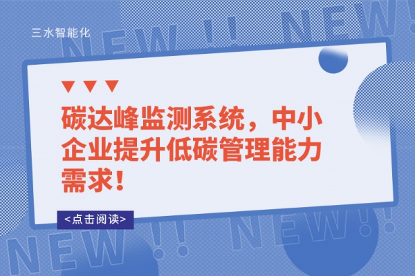 碳達(dá)峰監(jiān)測(cè)系統(tǒng)，中小企業(yè)提升低碳管理能力需求！